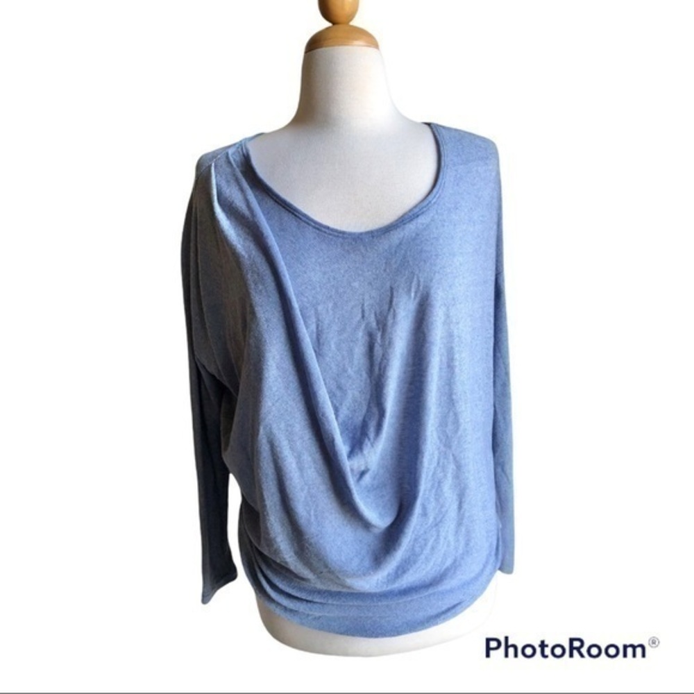 Free People draped shoulder lightweight long sleeve top